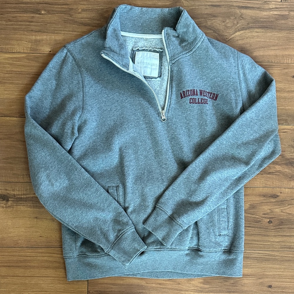 Arizona Western College Gray 1/4 Zip Up Men's Sweater